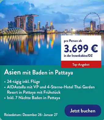 Aldi Nord Asien mit Baden in Pattaya Angebot