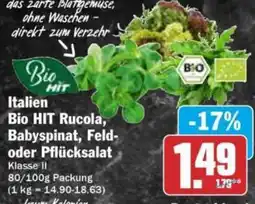 HIT Italien Bio HIT Rucola, Babyspinat, Feld- oder Pflücksalat Angebot