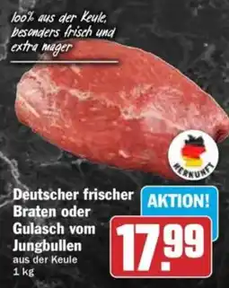 HIT Deutscher frischer Gulasch vom Jungbullen Angebot