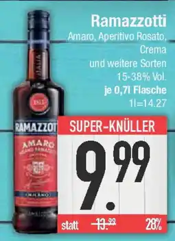 E-Center Ramazzotti Amaro, Aperitivo Rosato, Crema Angebot