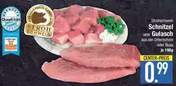 E-Center Strohschwein Schnitzel oder Gulasch Angebot