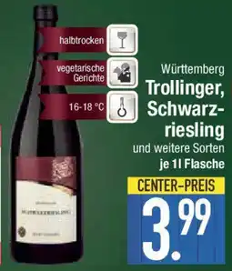 E-Center Württemberg Trollinger, Schwarz- riesling Angebot