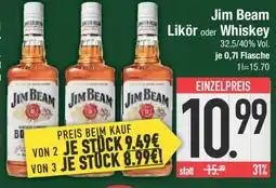 E-Center Jim Beam Likör oder Whiskey Angebot