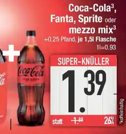 E-Center Coca-Cola, Fanta, Sprite oder mezzo mix Angebot