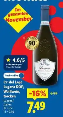 Lidl Ca’ del Lago Lugana DOP, Weißwein, trocken Angebot