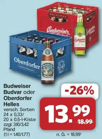Famila Nord West Budweiser Budvar oder Oberdorfer Helles Angebot