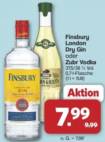 Famila Nord West Finsbury London Dry Gin oder Zubr Vodka Angebot