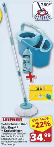 Famila Nord West LEIFHEIT Set Rotation Disc Mop Ergo + Kraftreiniger Angebot