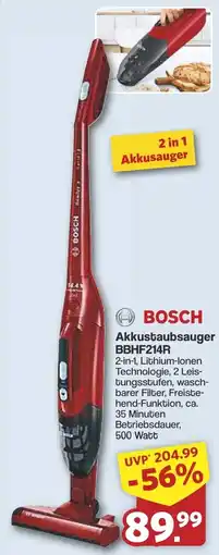Famila Nord West BOSCH Akkustaubsauger BBHF214R Angebot