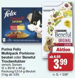 Famila Nord West Purina Felix Multipack Portions- beutel oder Beneful Trockenfutter Angebot