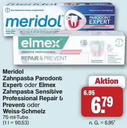Famila Nord West Meridol Zahnpasta Parodont Expert oder Elmex Zahnpasta Sensitive Professional Repair & Prevent oder Weiss-Schmelz Angebot