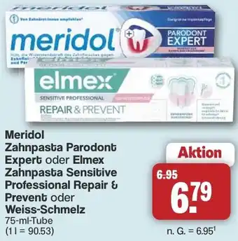 Famila Nord West Meridol Zahnpasta Parodont Expert oder Elmex Zahnpasta Sensitive Professional Repair & Prevent oder Weiss-Schmelz Angebot