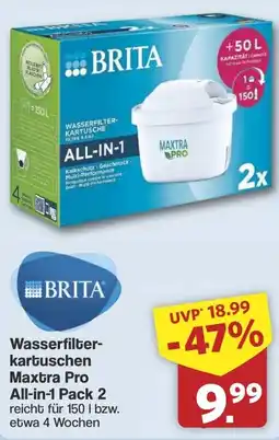 Famila Nord West BRITA Wasserfilter- kartuschen Maxtra Pro All-in-1 Pack 2 Angebot