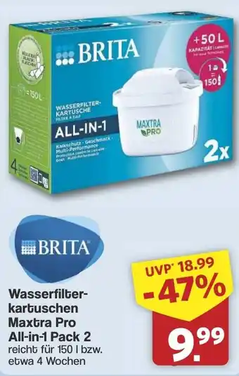 Famila Nord West BRITA Wasserfilter- kartuschen Maxtra Pro All-in-1 Pack 2 Angebot