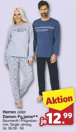 Famila Nord West Herren oder Damen Pyjama Angebot