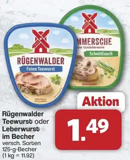Famila Nord West Rügenwalder Teewurst oder Leberwurst im Becher Angebot