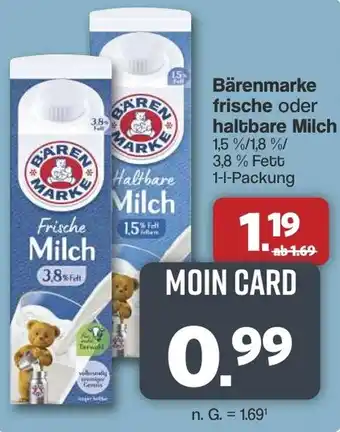 Famila Nord West Bärenmarke frische oder haltbare Milch Angebot