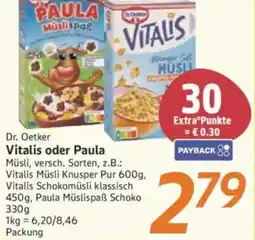 inkoop Dr. Oetker Vitalis oder Paula Angebot