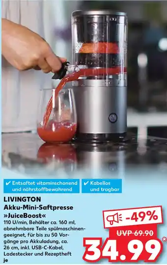 Kaufland LIVINGTON Akku-Mini-Saftpresse JuiceBoost Angebot