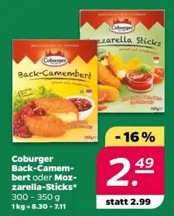 NETTO COBURGER Back-Camembert oder Mozzarella-Sticks Angebot