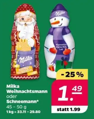 NETTO Milka Weihnachtsmann oder Schneemann Angebot