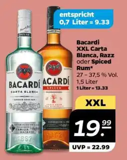 NETTO Bacardi XXL Carta Blanca, Razz oder Spiced Rum Angebot