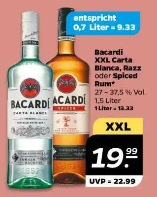 NETTO Bacardi XXL Carta Blanca, Razz oder Spiced Rum Angebot
