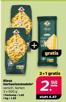NETTO RIESA Hartweizennudeln Angebot
