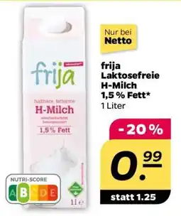 NETTO frija Laktosefreie H-Milch 1,5% Fett Angebot