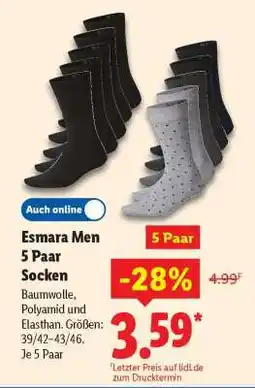 Lidl Esmara Men 5 Paar Socken Angebot