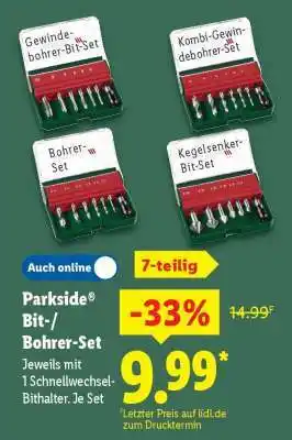 Lidl Parkside Bit-/Bohrer-Set Angebot