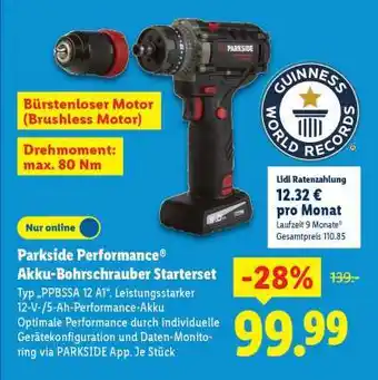 Lidl Parkside Performance Akku-Bohrschrauber Starterset Angebot