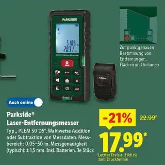 Lidl PARKSIDE Laser-Entfernungsmesser Angebot