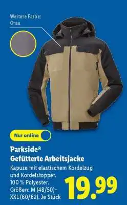 Lidl Parkside Gefütterte Arbeitsjacke Angebot