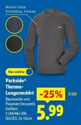 Lidl Parkside Thermo-Langarmshirt Angebot