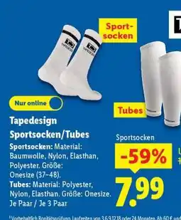 Lidl Tapedesign Sportsocken/Tubes Angebot