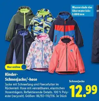 Lidl Kinder-Schneejacke/-hose Angebot