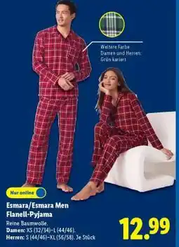 Lidl Esmara/Esmara Men Flanell-Pyjama Angebot