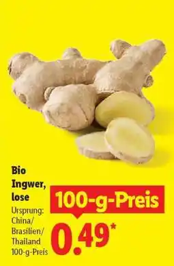 Lidl Bio Ingwer, lose Angebot