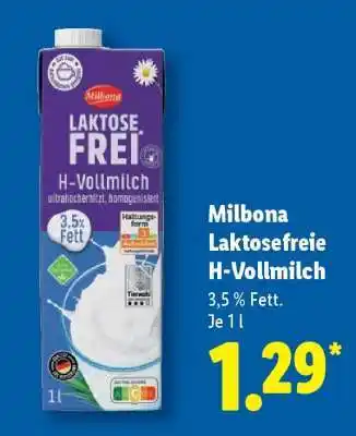 Lidl Milbona Laktosefreie H-Vollmilch Angebot