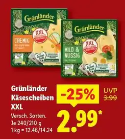 Lidl GRÜNLÄNDER Käsescheiben XXL Angebot