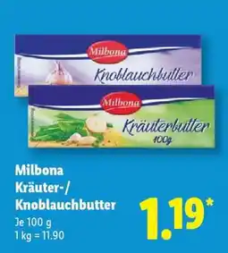 Lidl Milbona Kräuter-/ Knoblauchbutter Angebot