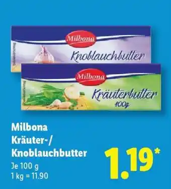 Lidl Milbona Kräuter-/ Knoblauchbutter Angebot