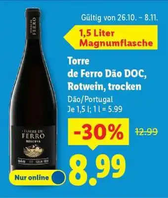 Lidl Torre de Ferro Dão DOC, Rotwein, trocken Angebot
