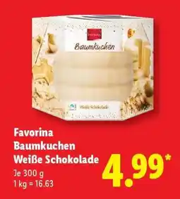 Lidl Favorina Baumkuchen Weiße Schokolade Angebot
