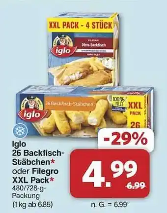 Famila Nord Ost Iglo 26 Backfisch-Stäbchen oder Filegro XXL Pack Angebot