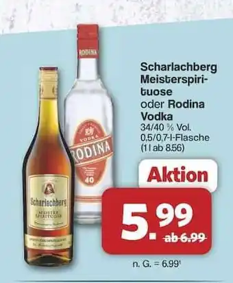Famila Nord Ost Scharlachberg Meisterspirituose oder Rodina Vodka Angebot