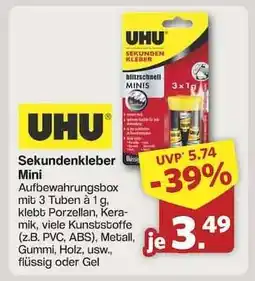 Famila Nord Ost UHU Sekundenkleber Mini Angebot