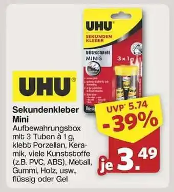 Famila Nord Ost UHU Sekundenkleber Mini Angebot