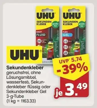 Famila Nord Ost UHU Sekundenkleber Angebot